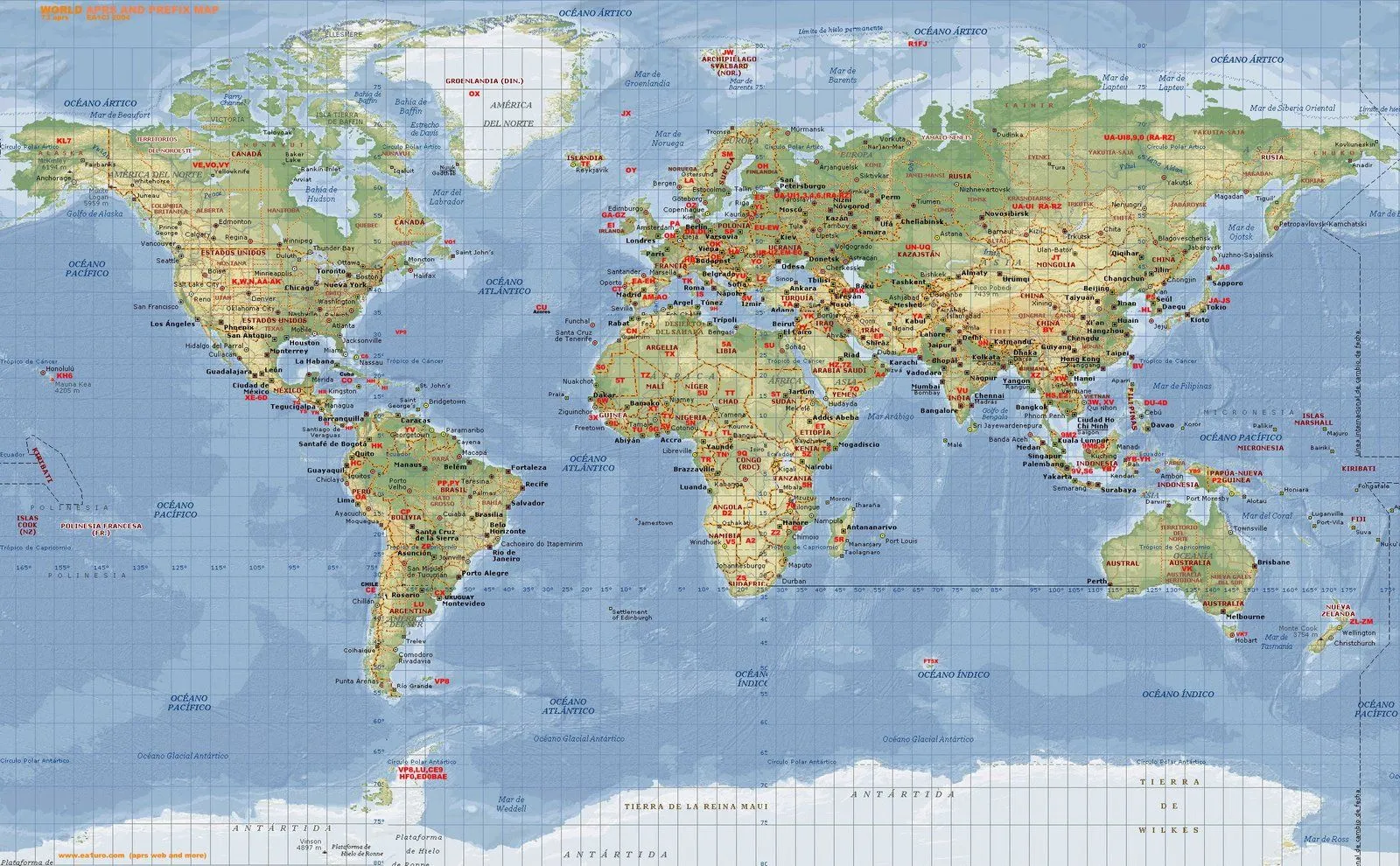 Radioaficionados Mapamundi Indicativos de radioaficionados por países Radioaficionados Mapamundi Indicativos de radioaficionados por países