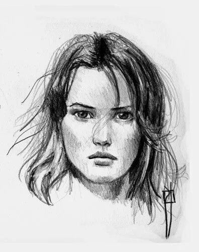 woman sketch - boceto de mujer a lapiz