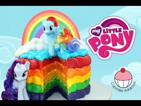 RAINBOW CAKE! How to Make a My Little Pony Rainbow Layer Cake with ...