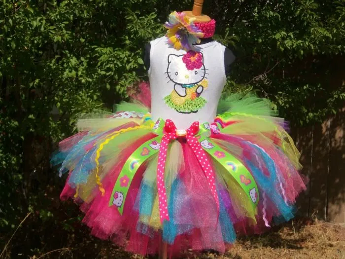 Rainbow Hawaiian Hello Kitty Birthday Outfits For Girls