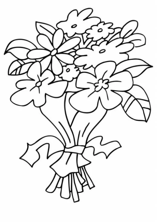 Dibujo de Ramos de flores. Dibujo para colorear de Ramos de flores ...