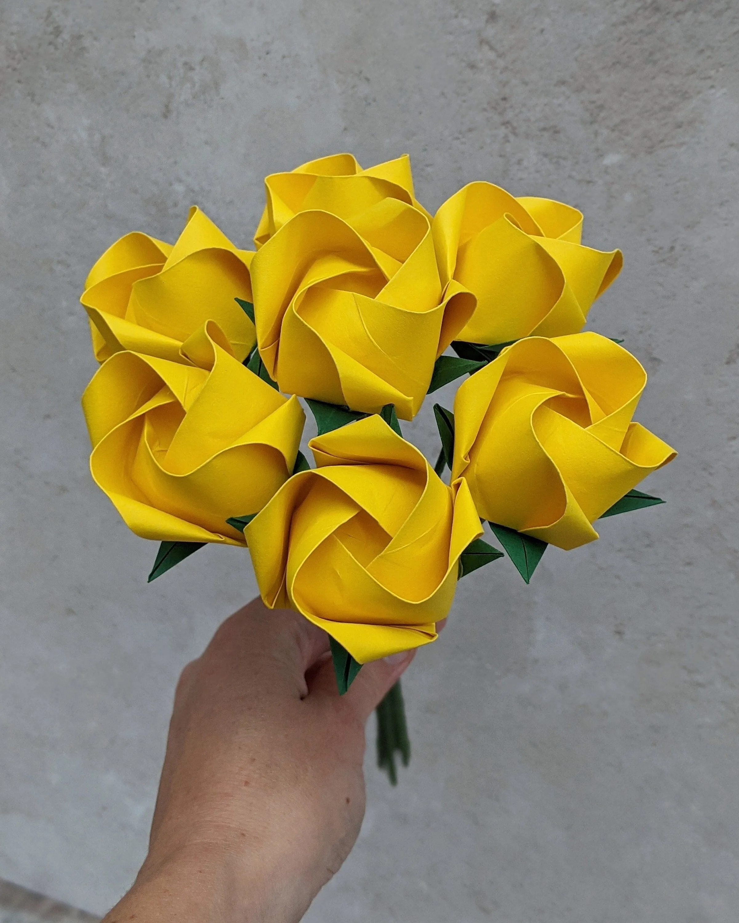 Ramo de rosas de papel amarillas flores de origami regalo de - Etsy México