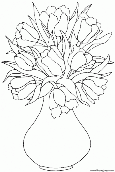 Ramo de tulipanes para colorear - Imagui