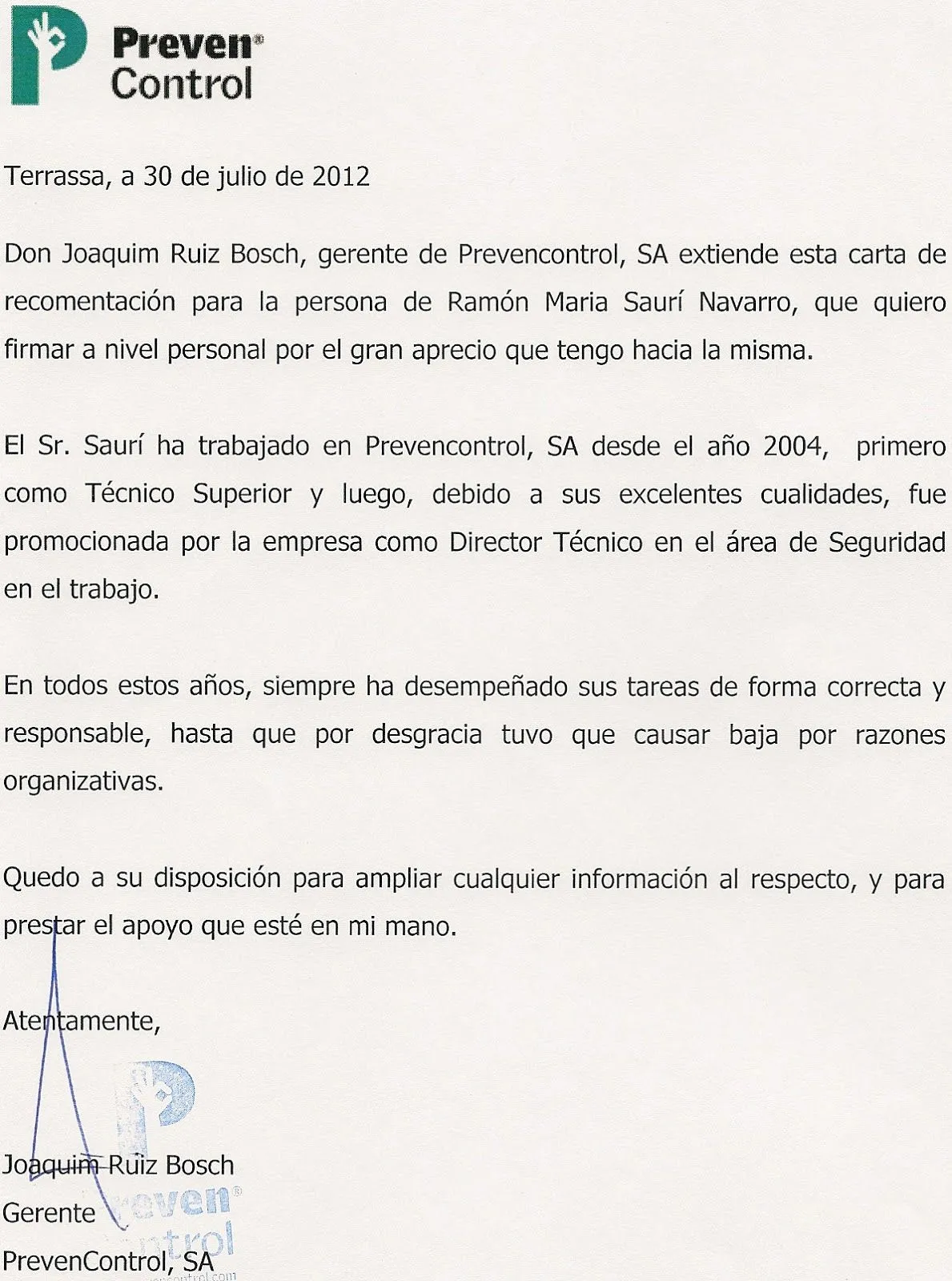 Ramon Ma. Saurí i Navarro – Recomendaciones Profesionales Ramon Ma. Saurí i Navarro – Recomendaciones Profesionales