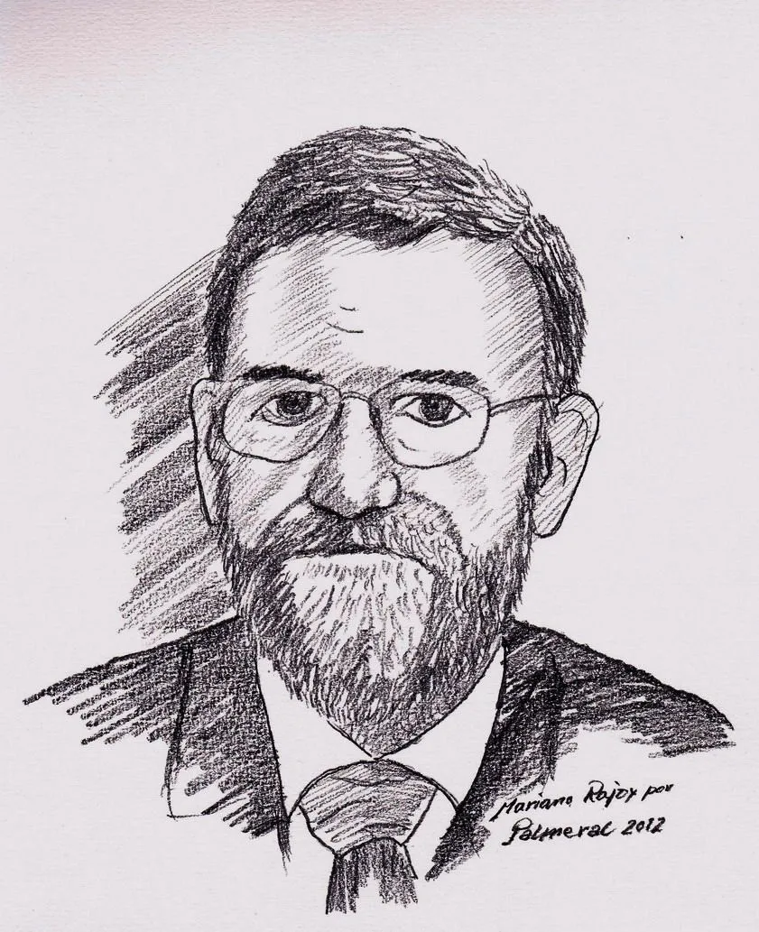 Ramón PALMERAL: Mariano Rajoy, por Palmeral (dibujo a lápiz)