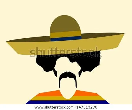 Raster Man With Afro Wearing Sombrero Stock Photo 147513290 ...