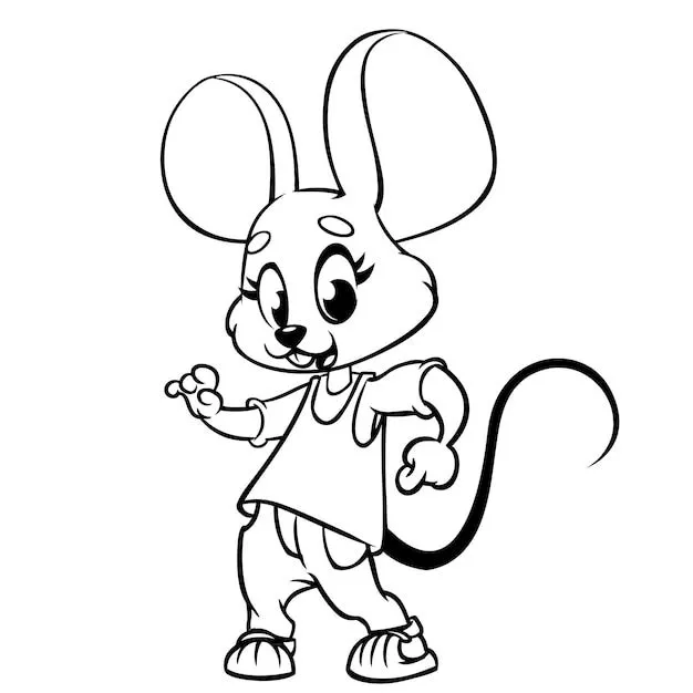 Ratón de dibujos animados bailando ilustración vectorial esbozado diseño para libro de colorear | Vector Premium Ratón de dibujos animados bailando ilustración vectorial esbozado diseño para libro de colorear | Vector Premium