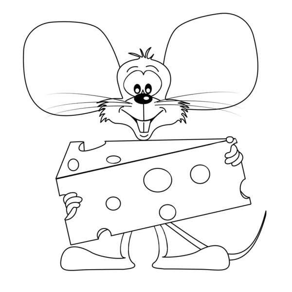 Ratón de dibujos animados con queso — Vector stock © gcpics #10928031