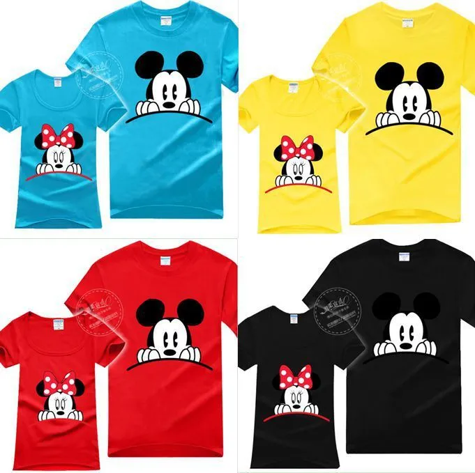 Ratón lindo parejas camisa de Mickey Minnie camisas a juego rojo ...
