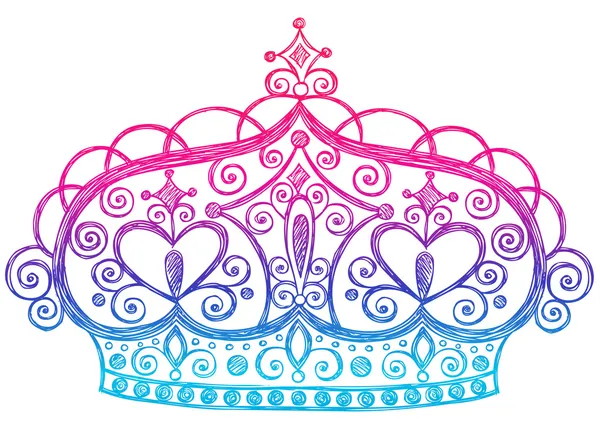 Realeza incompletos dibujado a mano tiara de la princesa corona ...