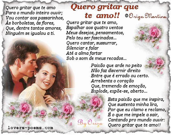 POEMAS de AMOR em português... Poesia Romântica: Amor, Adeus, Meus ...