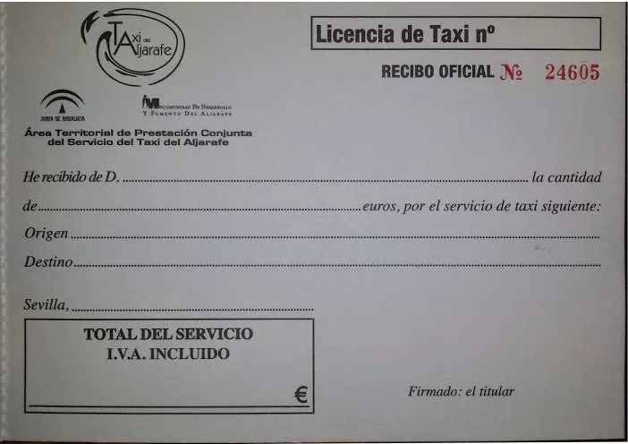 Los recibos de los Taxis del Aljarafe no se ajustan a la normativa ...