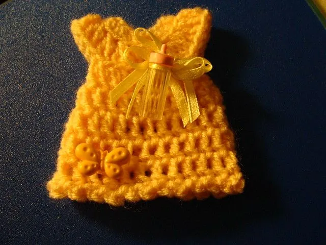 Recordatorios en crochet para baby shower - Imagui