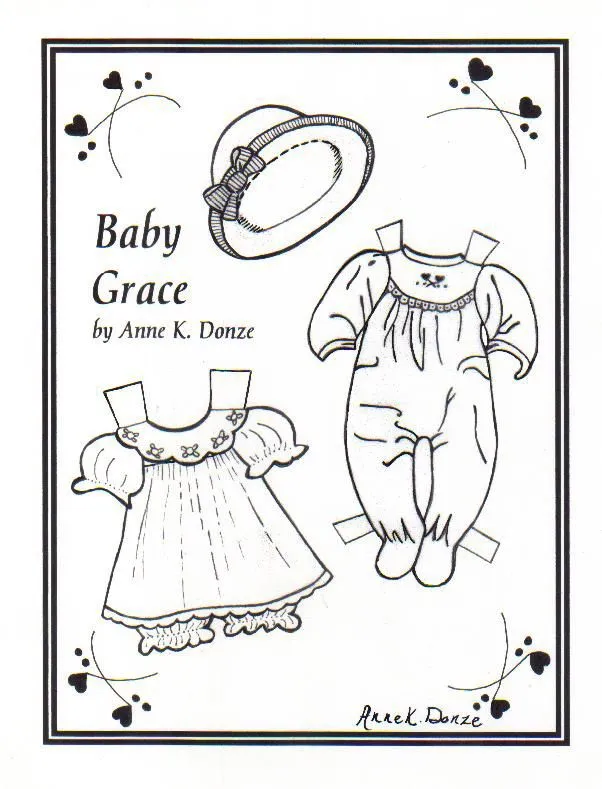 Muñecas para recortar: Muñeco Grace con vestidos para recortar y ...
