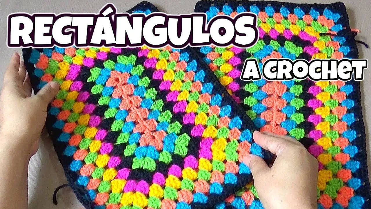 RECTÁNGULO tejido a crochet paso a paso - para Colchas y tapetes - YouTube