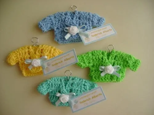 Recuerdos tejidos a crochet para baby shower - Imagui | recuerdos ...