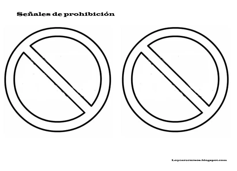 RECURSOS DE EDUCACION INFANTIL: PLANTILLA DE SEÑALES DE PROHIBICIÓN RECURSOS DE EDUCACION INFANTIL: PLANTILLA DE SEÑALES DE PROHIBICIÓN