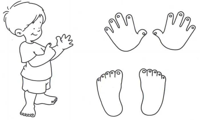 Dibujos de manos y pies para colorear - Imagui