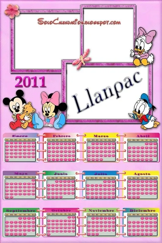 Recursos Photoshop Llanpac: Calendario 2011 baby´s Mickey Minnie ...