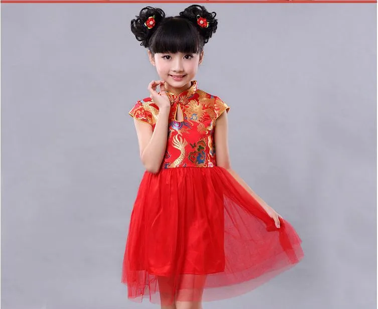Nueva red de estilo chino traje tradicional cabritos del vestido ...