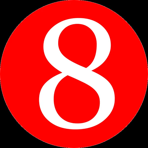 Red, Rounded,with Number 8 Clip Art at Clker.com - vector clip art ...