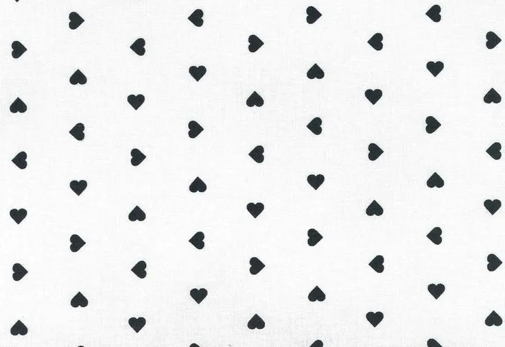 Ref. 061 Blanco corazones negro | Algodón CORAZONES | Pinterest