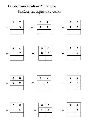 REFUERZO MATEMATICAS SEGUNDO PRIMARIA PARA IMPRIMIR