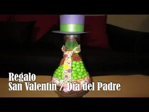 Regalo San Valentín / Día del padre - Botella con dulces - YouTube
