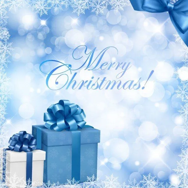 Los regalos de Navidad sobre fondo azul | Descargar Vectores gratis