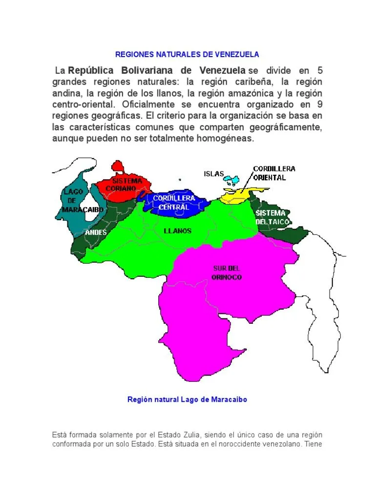 Regiones Naturales de Venezuela | PDF | Geomorfología | Geografía Física
