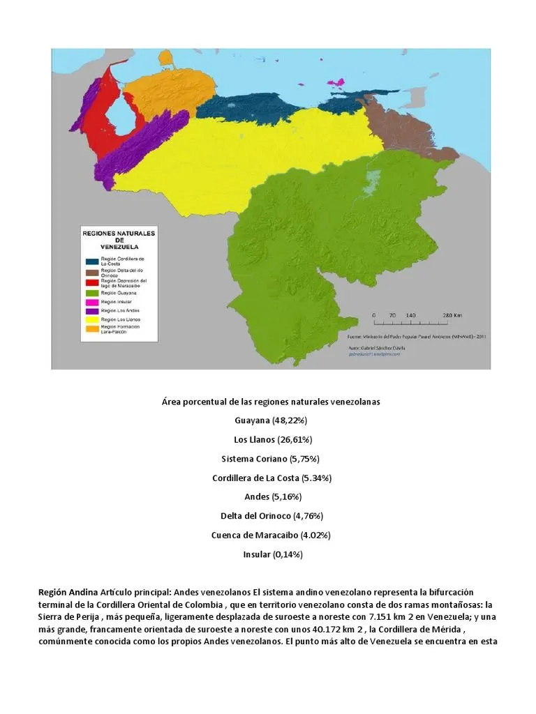Regiones de Venezuela | PDF | Andes | Venezuela