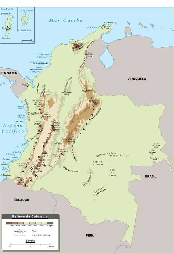 Relieve | Mapas Colombia y el Mundo. Vector y Murales