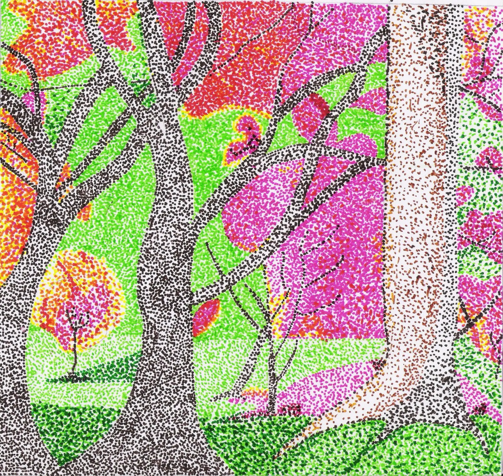 ... rellenado con puntos a rotulador combinacion de colores y sombras ... rellenado con puntos a rotulador combinacion de colores y sombras