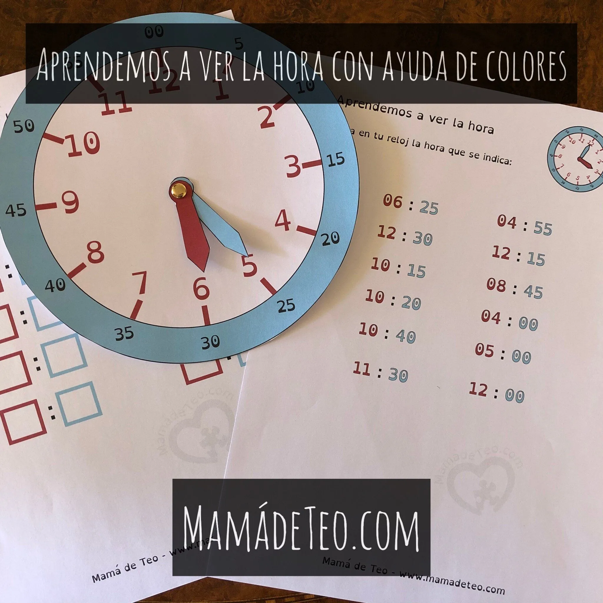 Reloj para recortar y ver la hora — Mamá de Teo | Autismo