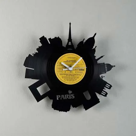 Relojes realizados con discos de vinilo | portafolio blog