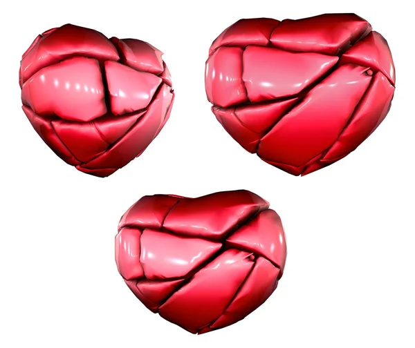 Render 3D de 3 corazones rotos — Foto stock © johnjohnson #3158207