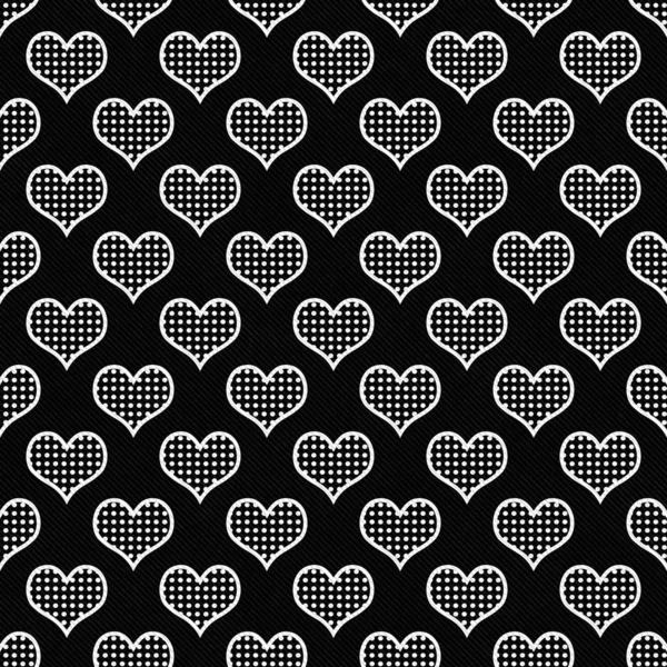 Repita el patrón de corazones blanco y negro lunares fondo — Foto ...