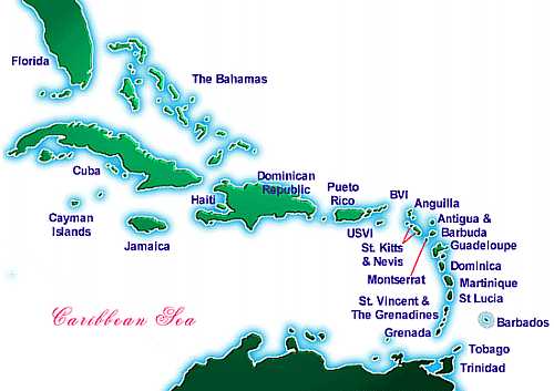 Mapas del caribe con nombres - Imagui