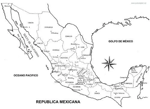 Republica mexicana con division politica y nombres - Imagui