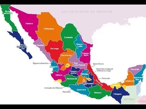 República mexicana mapa con nombres - Imagui