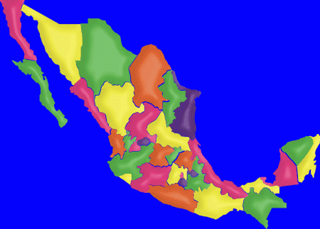 Republica mexicana con nombres a color - Imagui