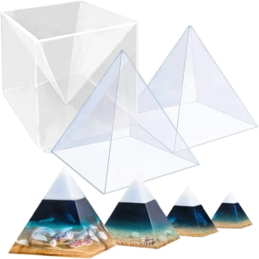 RESINWORLD Moldes de pirámide de silicona transparente súper grandes para  resina, 2 moldes de silicona interior