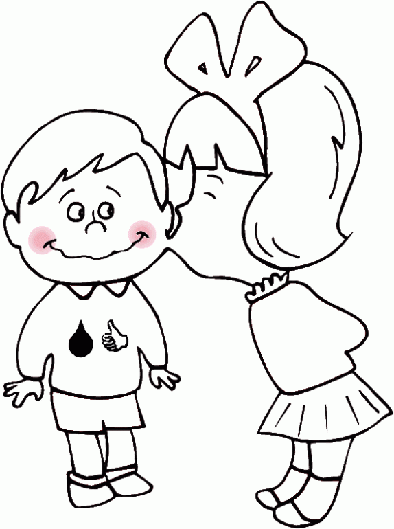 2 niños besandose dibujo - Imagui