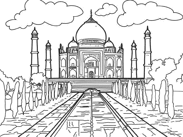 Dibujo de El Taj Mahal para colorear