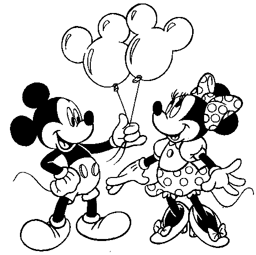 Mickey Mouse y Minnie Mouse enamorados para colorear - Imagui