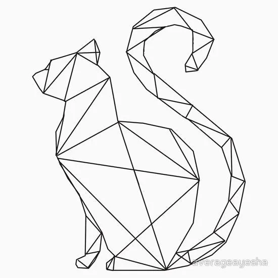 Resultado de imagen para dibujo de animales con figuras geometricas |  Geometric cat, Geometric drawing, Geometric tattoo