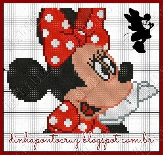 Resultado de imagen para edilse bordados graficos da minnie | Disney cross  stitch, Disney cross stitch patterns, Disney quilt