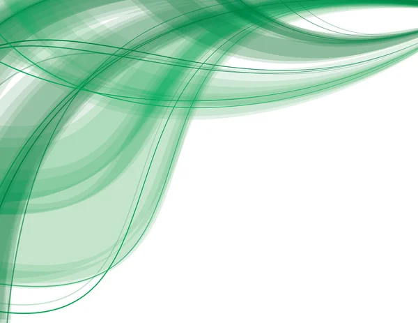 Resumen ola verde transparente sobre fondo blanco — Vector stock ...