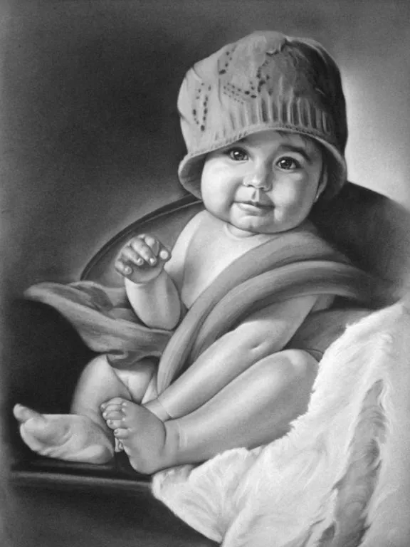 retrato bebé JESÚS HIDALGO RUBIO - Artelista.com