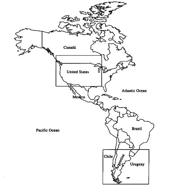 Mapa de las 3 americas - Imagui
